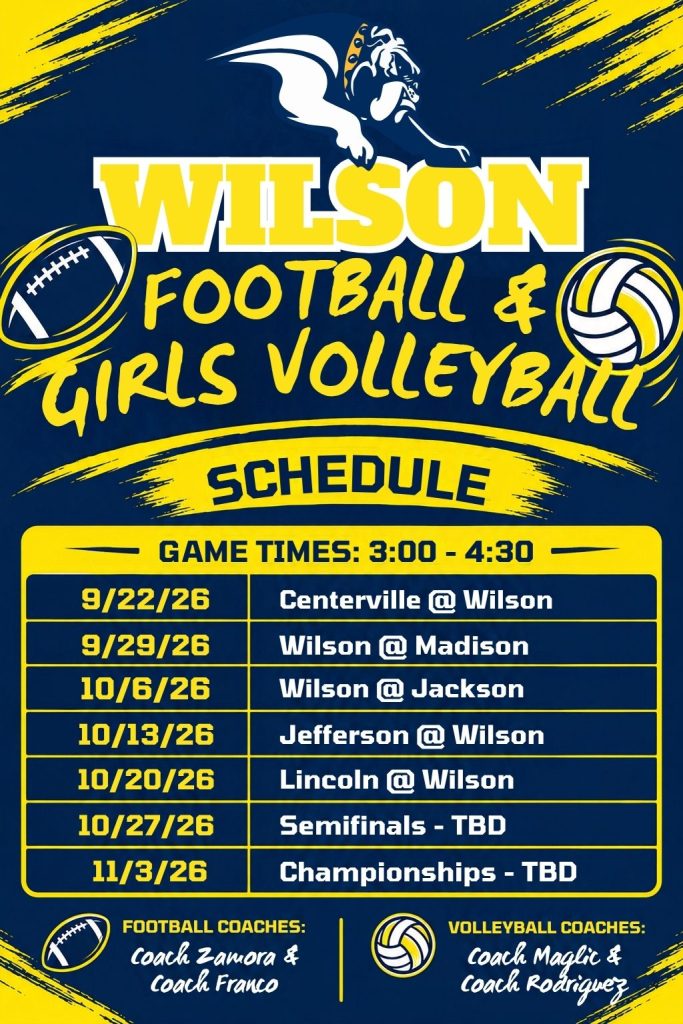 Wilson Football & Volleyball Schedules 2026