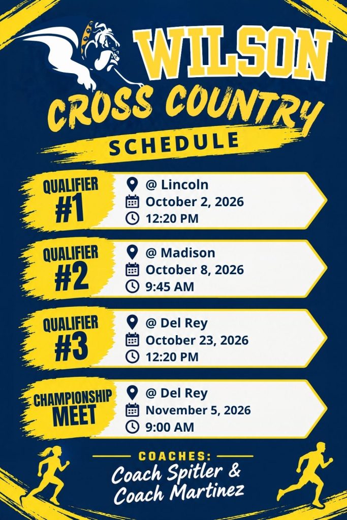 Wilson XC Schedule 2026